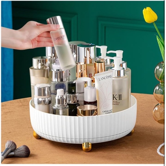 360 Rotating Storage, 11.02 inches , Cosmetics,Perfume Organizer Bathroom White - Picture 2 of 6